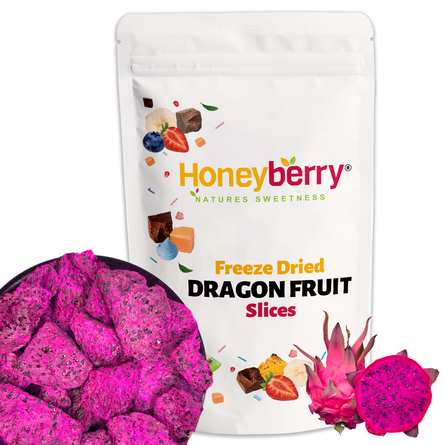 Freeze Dried Dragon Fruit Slices