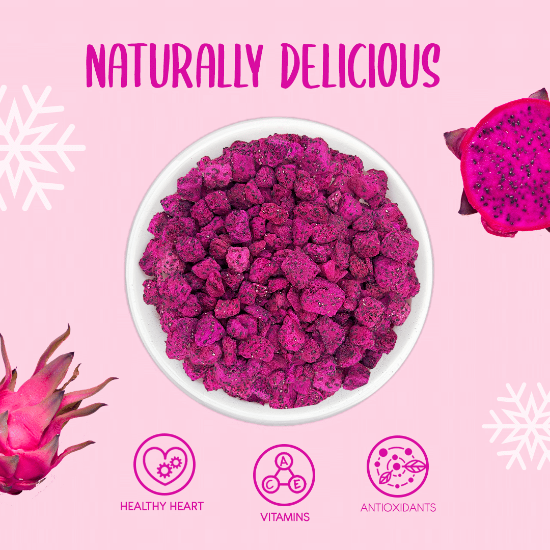 Freeze Dried Dragon Fruit Pieces
